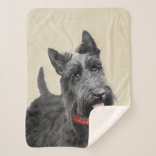 Manta Sherpa Pintura de Terrier del escocés - arte original
