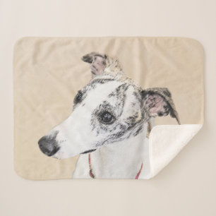 Manta Sherpa Pintura de Whippet - Arte Cute Original Perro