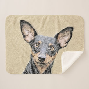 Manta Sherpa Pintura en miniatura de Pinscher Cute arte origina