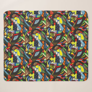 Manta Sherpa Pintura Modernista Geométrica Colorida Abstracta