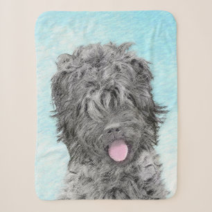 Manta Sherpa Pintura negra del territorio ruso - Perro original