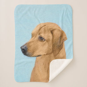 Manta Sherpa Pintura Ridgeback Rhodesiana - Arte Perro Original