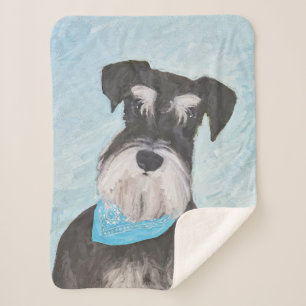 Manta Sherpa Pintura Schnauzer (en miniatura) - Perro original 