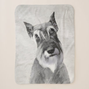 Manta Sherpa Pintura Schnauzer (gigante) - Arte de perros