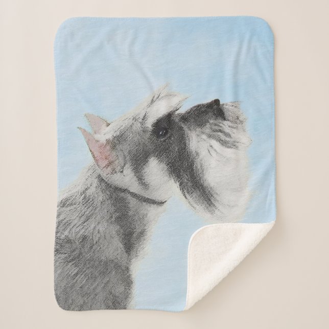 Manta Sherpa Pintura Schnauzer (gigante, estándar) - Arte de pe (Anverso)