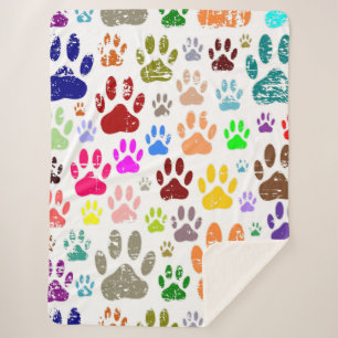 Manta Sherpa Pinturas coloreadas de Perro con angustia