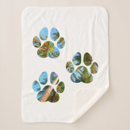 Manta Sherpa Pinturas de pata de perro - Palmeras tropicales