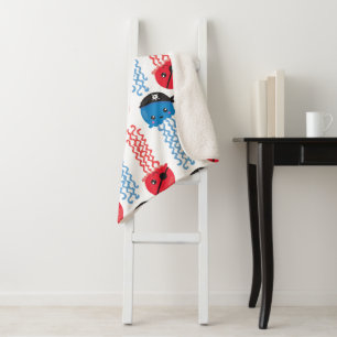 Manta Sherpa Pirate Jellyfish, Patrón de medusas, animales mari