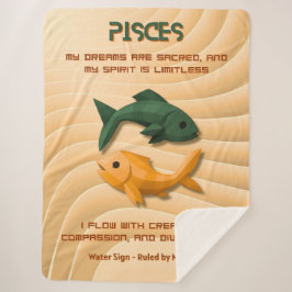 Manta Sherpa Pisces Zodiac Sign Modern 3D Astrology Design