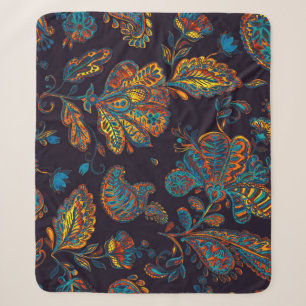 Manta Sherpa Pisley acuarela: teja de patrón floral