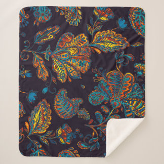Manta Sherpa Pisley acuarela: teja de patrón floral