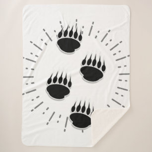 Manta Sherpa Pista De Pata De Oso personalizado Con Brote De So