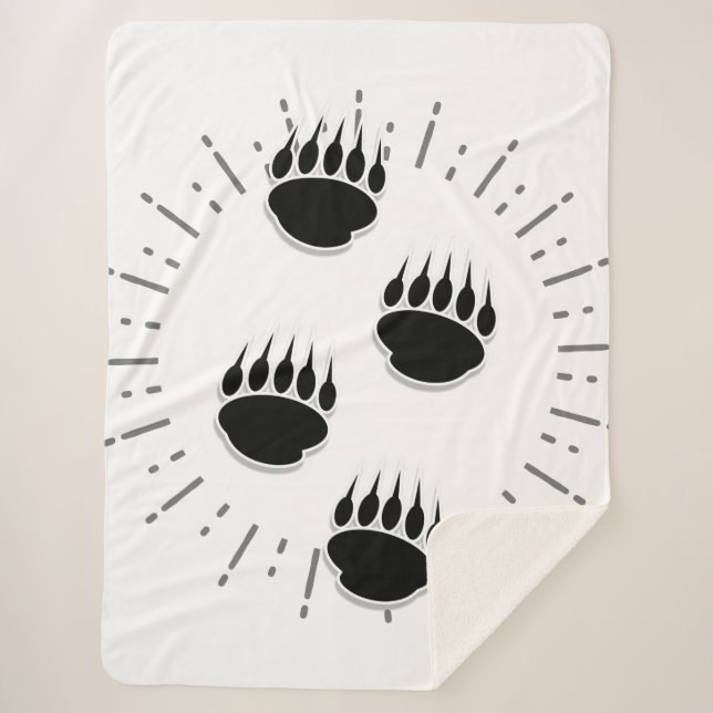 Manta Sherpa Pista De Pata De Oso personalizado Con Brote De So (Anverso)