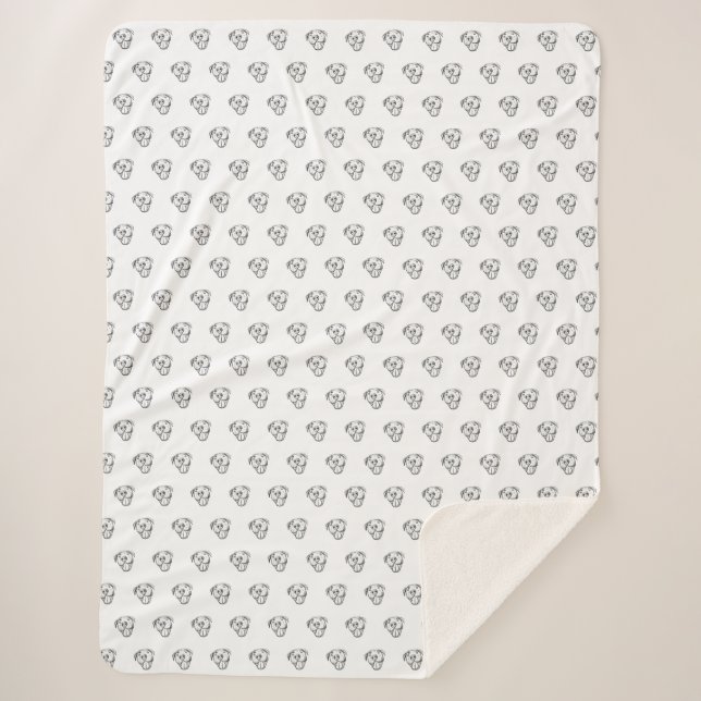 Manta Sherpa pitbull dibujar simples amantes del perro blanco n (Anverso)