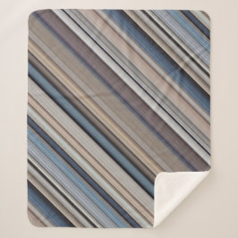 Manta Sherpa Pizarra Pebbles Azul y Banda Marrón