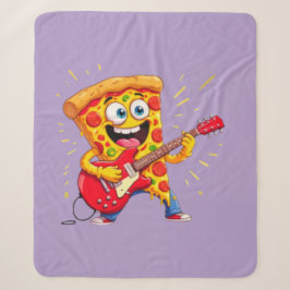 Manta Sherpa **Pizza Rock ’n’ Roll – Rebanada Divertida Tocando