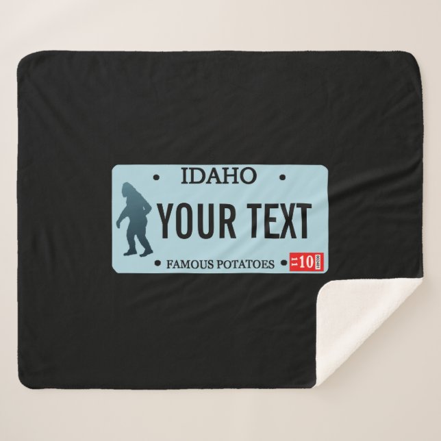 Manta Sherpa Placa de licencia de Idaho Sasquatch (Anverso (horizontal))