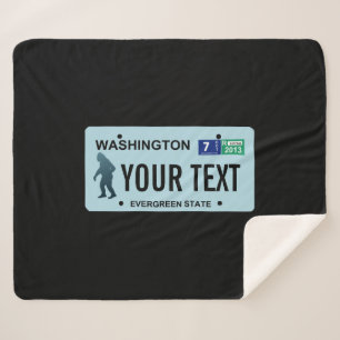 Manta Sherpa Placa de licencia de Washington Sasquatch