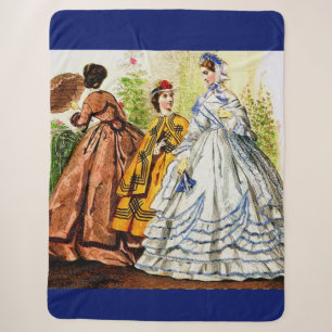 Manta Sherpa Placa de moda de 1863 Journal Des Jeunes Personnes