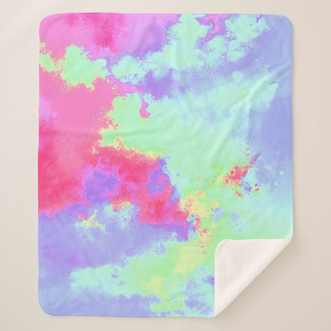 Manta Sherpa Placa de pintura arco iris (Anverso)