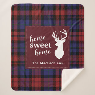 Manta Sherpa Placa personalizada para los Navidades de Tartán M