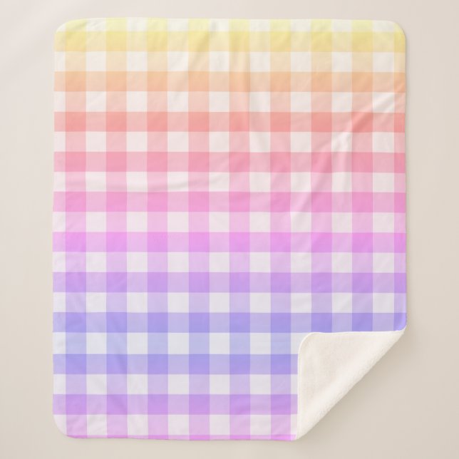 Manta Sherpa Plaid Gingham Country Pink Purple Moderno Simple (Anverso)