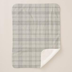 Manta Sherpa Plaid Gris Granja Silenciado