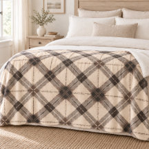 Plaid Marrón Neutro Nórdico