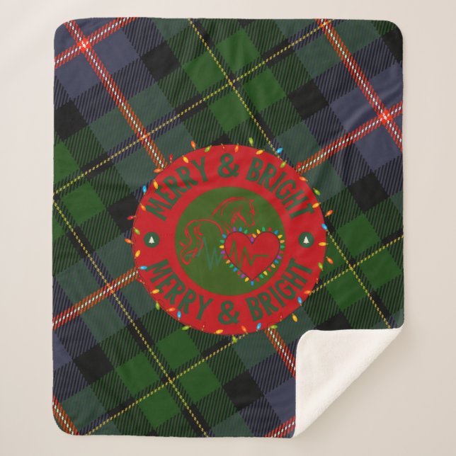 Manta Sherpa Plaid Sherpa Blanket Merry & Bright (Anverso)