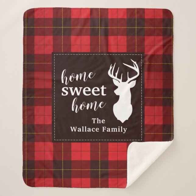 Manta Sherpa Plaid Sweet Home Wallace Tartan Personalizado (Anverso)