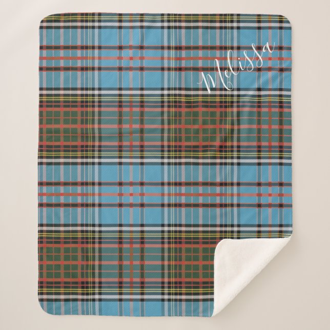 Manta Sherpa Plaid Tartan Clan Anderson Personalizado (Anverso)