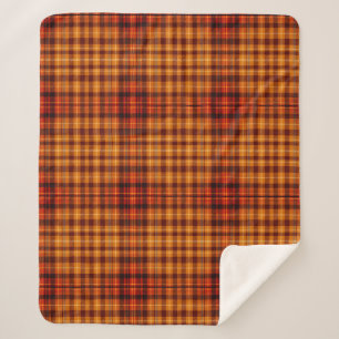 Manta Sherpa Plaid Tarten Calida Puesta de Sol Naranjas