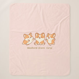 Manta Sherpa Planes para el fin de semana: Corgi' Regalo Kawaii
