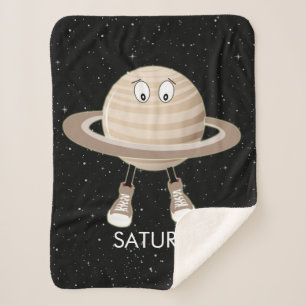 Manta Sherpa Planeta Saturno y estrellas