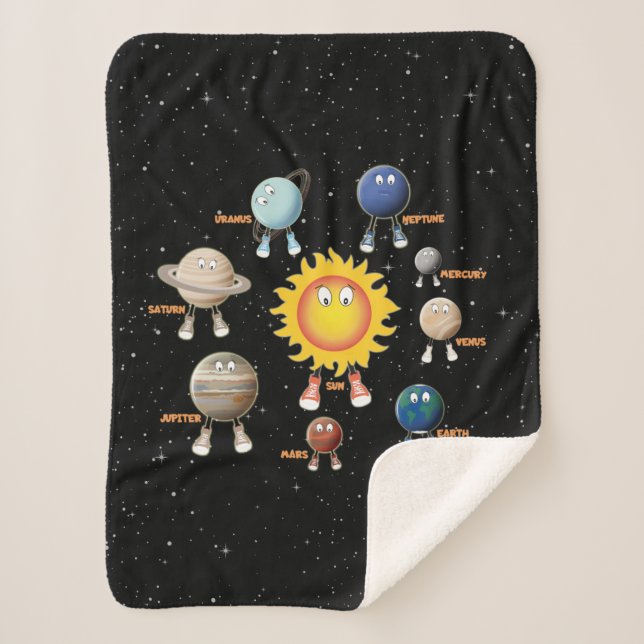 Manta Sherpa Planetas y el sistema solar (Anverso)