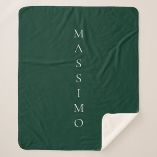 Manta Sherpa Plano Elegante Casual Verde Oscuro Propio Nombre
