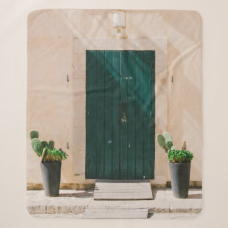 MANTA SHERPA PLANTA DE CACTUO VERDE CERCA DE LA PUERTA VERDE