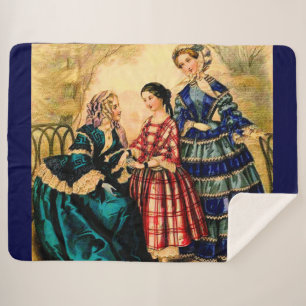 Manta Sherpa Planta de placas de moda francesa de 1852