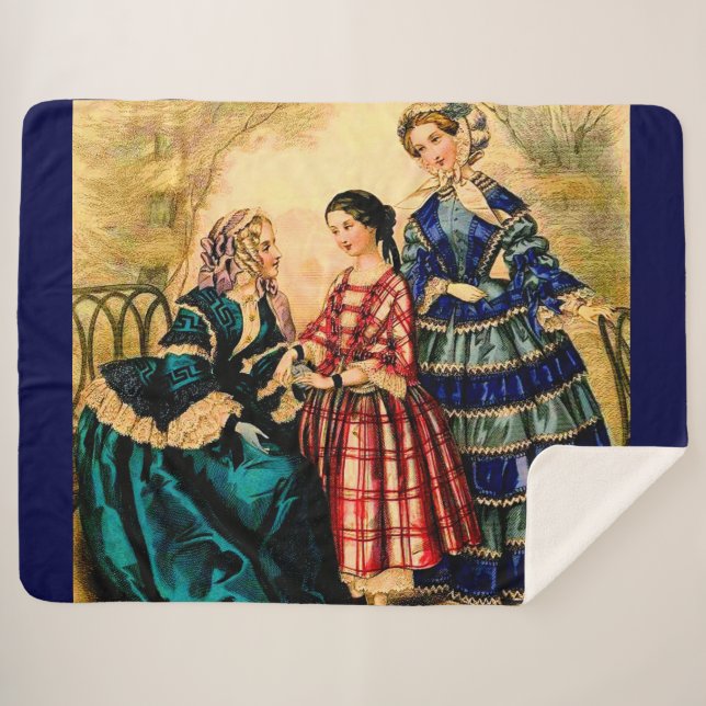 Manta Sherpa Planta de placas de moda francesa de 1852 (Anverso (horizontal))