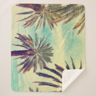 Manta Sherpa Plantación De Palm Sunny: Oasis Cultivado.