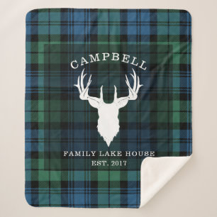Manta Sherpa Plantación Tartan Clan Campbell Familia Nombre Lak