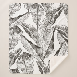 Manta Sherpa Plantas tropicales con estampado de selva sin cost