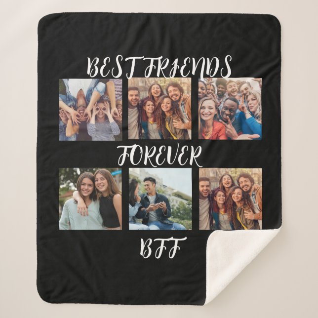Manta Sherpa Plantilla de fotografía personalizada "Best Friend (Anverso)