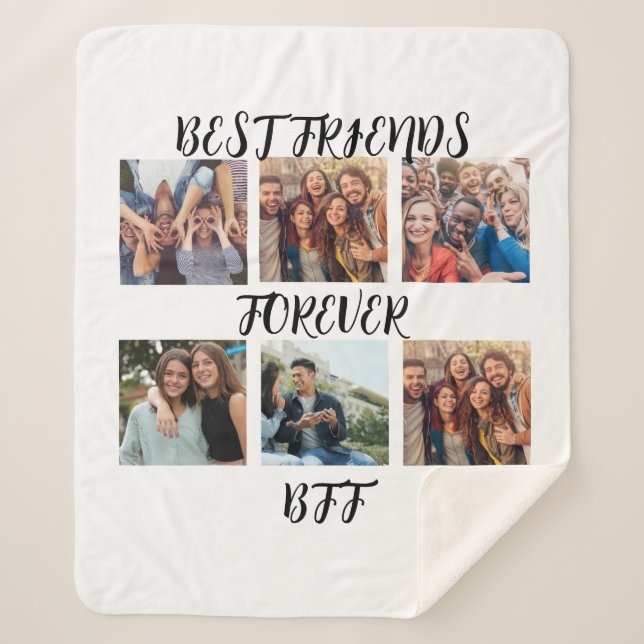 Manta Sherpa Plantilla de fotografía personalizada "Best Friend (Anverso)