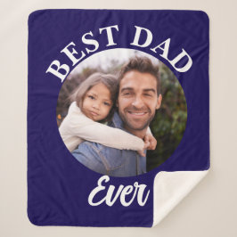 Manta Sherpa Plantilla de fotografía personalizada de Best Dad