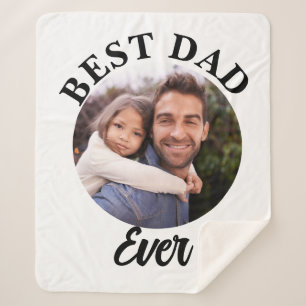 Manta Sherpa Plantilla de fotografía personalizada de Best Dad