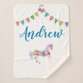 Manta Sherpa Plantilla de Personalizado de caballo de carrusel