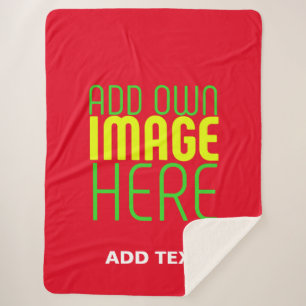 MANTA SHERPA PLANTILLA DE TEXTO DE IMAGEN ROJA SIMPLE EDITABLE