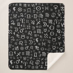 Manta Sherpa Plata astrológica de los glyphs de los símbolos
