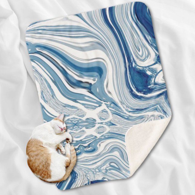 Manta Sherpa playa de costa olas náuticas aguas turbulentas azu (coast beach nautical waves watercolor blue swirls sherpa blanket)